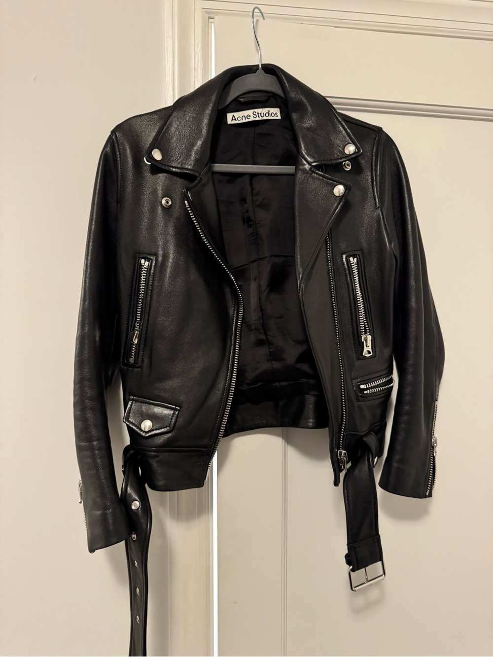 Acne Studios Black Leather Moto Jacket